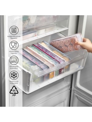 Starseven Selka - Nora 4'lü 1.2 Litre Küçük Boy Gri Saklama Kabı