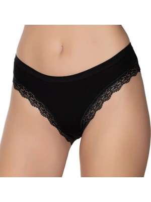 Gümüş 6094 12'li Kadın Likralı Ince Bel Paçası Dantel Bikini