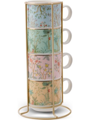 Starseven Lavi̇nya 4'lü Standli Mug/çay Fi̇ncani