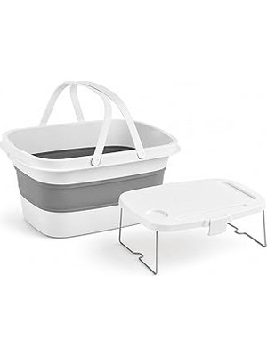 Starseven Orret Katlanabilir Piknik Sepeti Mini Masa Seti 21 Litre Kapasiteli Ergonomik Taşıma Kulplu