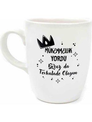 Starseven Palto Tasarim Mükemmellik Yordu Biraz Da Fevkalade Olayım Oval Kupa - Hediye Seramik Kupa