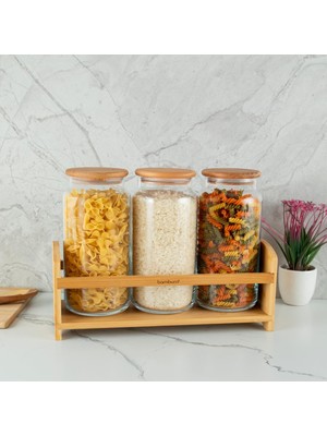 Starseven Bambum Bench Plus 4 Parça Standlı Baharat Takımı Tasarım 1220ML