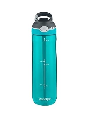 Starseven Contigo Üniseks Ashland Autospout Pipetli Büyük Bpa Içermeyen Plastik Su Şişesi Turkuaz 720 ml