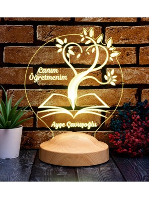 Starseven Canım Öğretmenim 3D LED Lamba - Öğretmene Kişiye Özel, Mezuniyet Öğretmenler Günü Için Hediye Fi