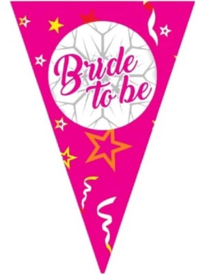 Starseven Bride To Üçgen Flama, Pembe Renk, 16X24 Cm, Bekarlığa Veda Parti Süslemesi