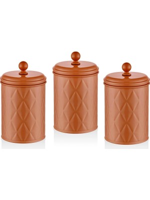 Starseven The Mia Prizma Çay Kahve Kavanozu Terracota 1 Lt