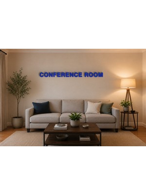 Boyutron Conference Room Modern 3D Baskı Dekoratif Duvar Yazısı Tablo - Navy Blue - 15 cm Yükseklik