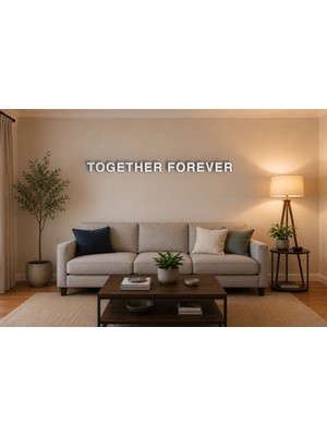 Boyutron Together Forever Modern 3D Baskı Dekoratif Duvar Yazısı Tablo - White - 15 cm Yükseklik