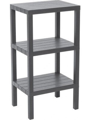 Uravas Store 3 Raflı Gri Modüler Ünite Plastik 38X29X74 cm (5047)