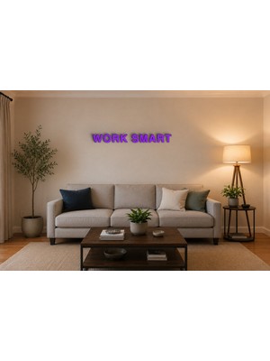 Boyutron Work Smart Modern 3D Baskı Dekoratif Duvar Yazısı Tablo - Purple - 15 cm Yükseklik
