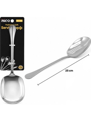 Ronanna Buğz Metal Servis Kaşığı - 25 cm - Krom Renk