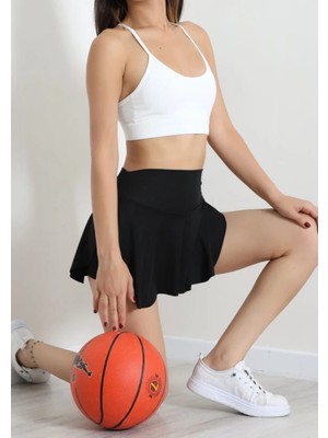 f.kereci Kadın Beyaz Fitilli Ip Askılı Pedli Büstiyer Crop Top Esnek Kumaş