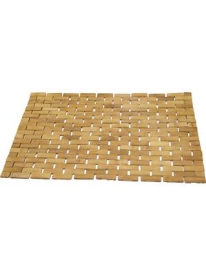 Uravas Store Dikdörtgen - Bambu Kaydırmaz Banyo Paspası 42X62CM