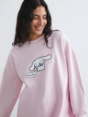 Lc Waikiki Yeni Sezon Cinnamoroll Baskılı Kadın Kalın Sweatshirt Tunik