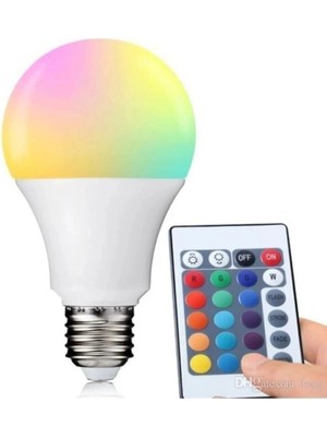 Ronanna Akıllı Ampul E27 Duy 8,5 Watt Beyaz Işık Uzaktan Kumandalı Dim Özelliği Renkli - E27 Duy Tipi