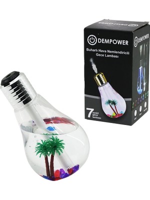 Uravas Store Dekoratif Nemlendiricili 7 Renk 2W Buharlı Gece Lambası (5047)
