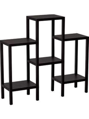 Uravas Store 6 Raflı - Siyah Modüler Ünite Plastik 108X100X29 cm (5047)