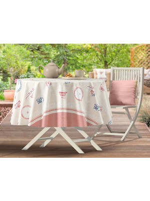 Madame Coco Mavel Pvc Masa Örtüsü - Bej - 140 cm