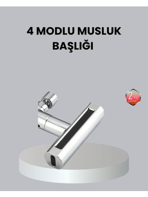 Uravas Store Abs Pirinç Alaşımlı Musluk Başlığı 4 Modlu 360° Dönebilen ve Ekonomik