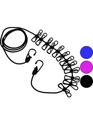 Uravas Store Renkli Lastik   12PCS Metal Mandallı  Çamaşır Ipi (5047)
