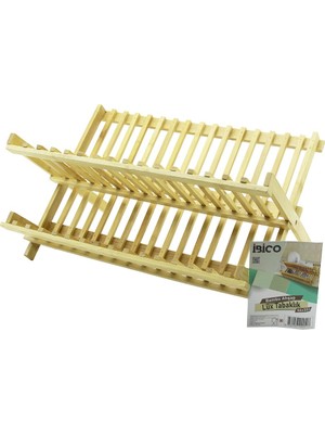 Uravas Store Lüx Ahşap Bambu Bulaşık - Tabaklık Tezgah Üstü 46X33CM