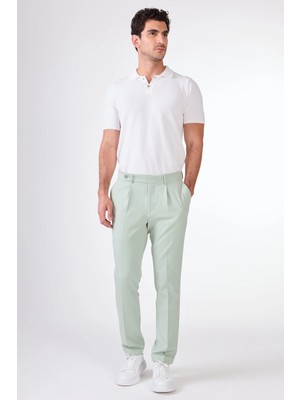 Dufy Erkek Slim Fit Yeşil Pantolon