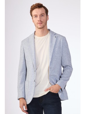 Dufy Erkek Slim Fit Mono Yaka İndigo Ceket