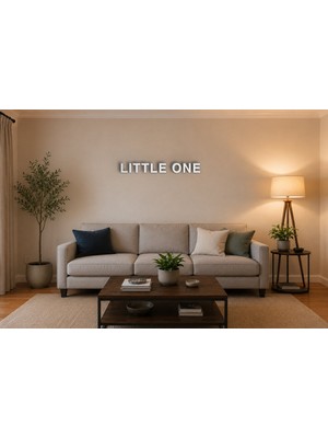 Boyutron Lıttle One Modern 3D Baskı Dekoratif Duvar Yazısı Tablo - White - 15 cm Yükseklik
