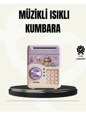 Uravas Store Elektronik Şifreli Atm Görünümlü Çocuk Kumbarası Mor
