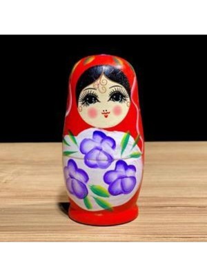 Ronanna Ahşap Kırmızı 5 Parçalı Modern Matruşka Bebek Dekoratif Obje Tek Ebat - Ev & Mobilya