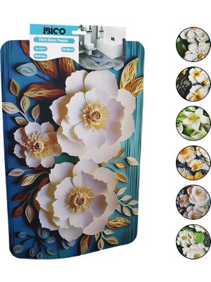 Uravas Store Dikdörtgen - Desenli 38X85CM Su Emici - Sihirli Banyo Paspası Elastik