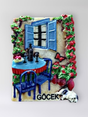 Mundy Göcek Polyester Kabartmalı Magnet 5 x 6,5 cm Dekoratif Hediyelik Buzdolabı Süsü (KOD:1662)