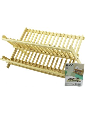 Uravas Store Lüx Ahşap Bambu Bulaşık - Tabaklık Tezgah Üstü 46X33CM (5047)
