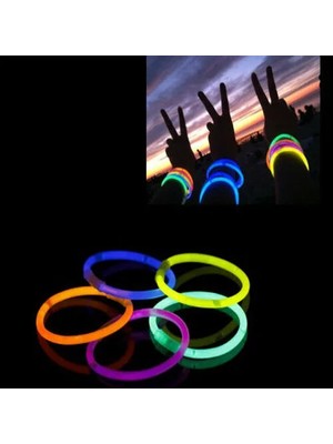 Renas Store 10 Adet Karanlıkta Işık Veren Bracelet Fosforlu Kırılan Çubuk Bileklik
