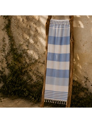 Evidea Soft Stripe Çeşme Peştamal - Mavi - 90X170 cm