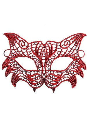 Renas Store Kırmızı Dantel Masquerade Maskesi 8 No