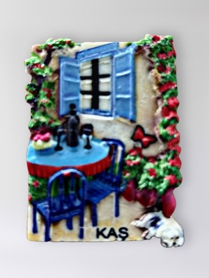 Mundy Kaş Polyester Kabartmalı Magnet 5 x 6,5 cm Dekoratif Hediyelik Buzdolabı Süsü (KOD:1659)