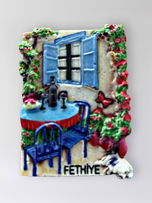 Mundy Fethiye Polyester Kabartmalı Magnet 5 x 6,5 cm Dekoratif Hediyelik Buzdolabı Süsü (KOD:1670)