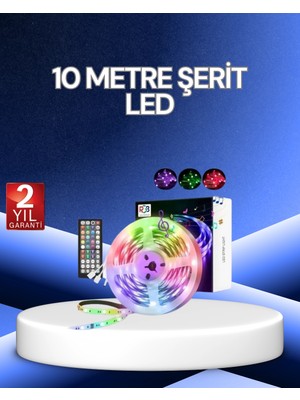 Renas Store 10 Metre Smart Şerit LED Bluetooth Telefon Kontrollü USB Enerjili