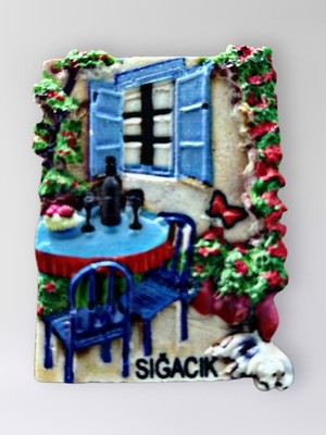 Mundy Sığacık Polyester Kabartmalı Magnet 5 x 6,5 cm Dekoratif Hediyelik Buzdolabı Süsü (KOD:1656)