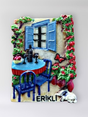Mundy Erikli Polyester Kabartmalı Magnet 5 x 6,5 cm Dekoratif Hediyelik Buzdolabı Süsü (KOD:1660)