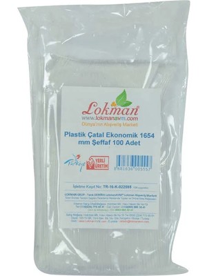 Renas Store Plastik Çatal Ekonomik 1654 mm Şeffaf 100 Adet 1 Paket