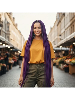 Renas Store Afrika Örgüsü ve Rasta Için Sen  / Küllü Mor