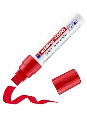 Renas Store Edding 4090 Tebeşir Kalemi - Kırmızı - 1 Tebeşir Kalemi - 4-15 mm Kesik Ucu