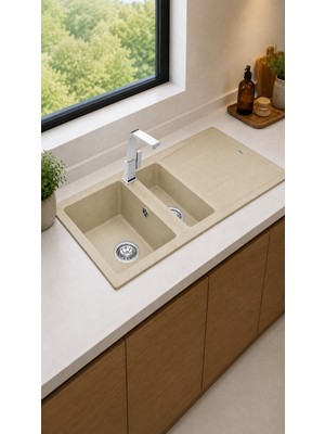 Teka STONE 1,5 GÖZLÜ GRANİT EVYE BEJ (115360004)