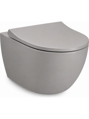 VitrA VİTRA SENTO RİM-EX  ASMA KLOZET MAT TAŞ GRİ (KAPAK DAHİL )  (7748B076-0559)