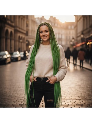 Renas Store Afrika Örgüsü ve Rasta Için Sen  / Yeşil