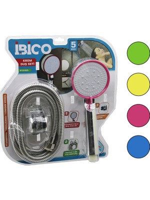 Renas Store Vakumlu - Krom Lüks Duş Seti Duş Başlık=5 Mod=fonksiyon Örgülü Hortum=1.5mt Mafsal=3 Kademe