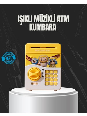 Renas Store Sarı Renk Otomatik Para Çeken Şifreli Çocuk Kumbarası