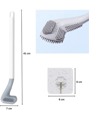 Renas Store Golf Tasarımlı Silikon Wc Klozet Mutfak Temizlik Fırçası Kanca Hediyeli